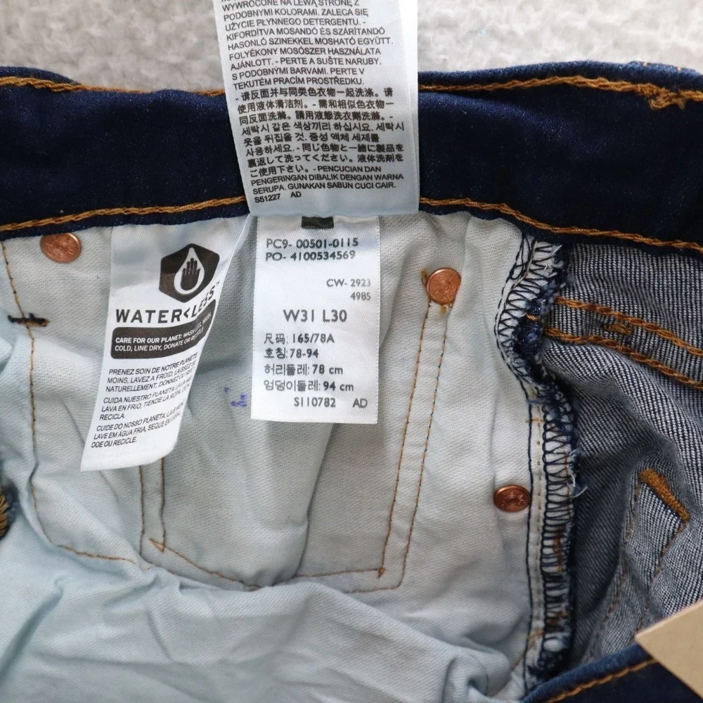 Levis 501 Jeans Mens 31x30 Blue Original Button Fly Stretch Denim Grunge 90s Y2K
